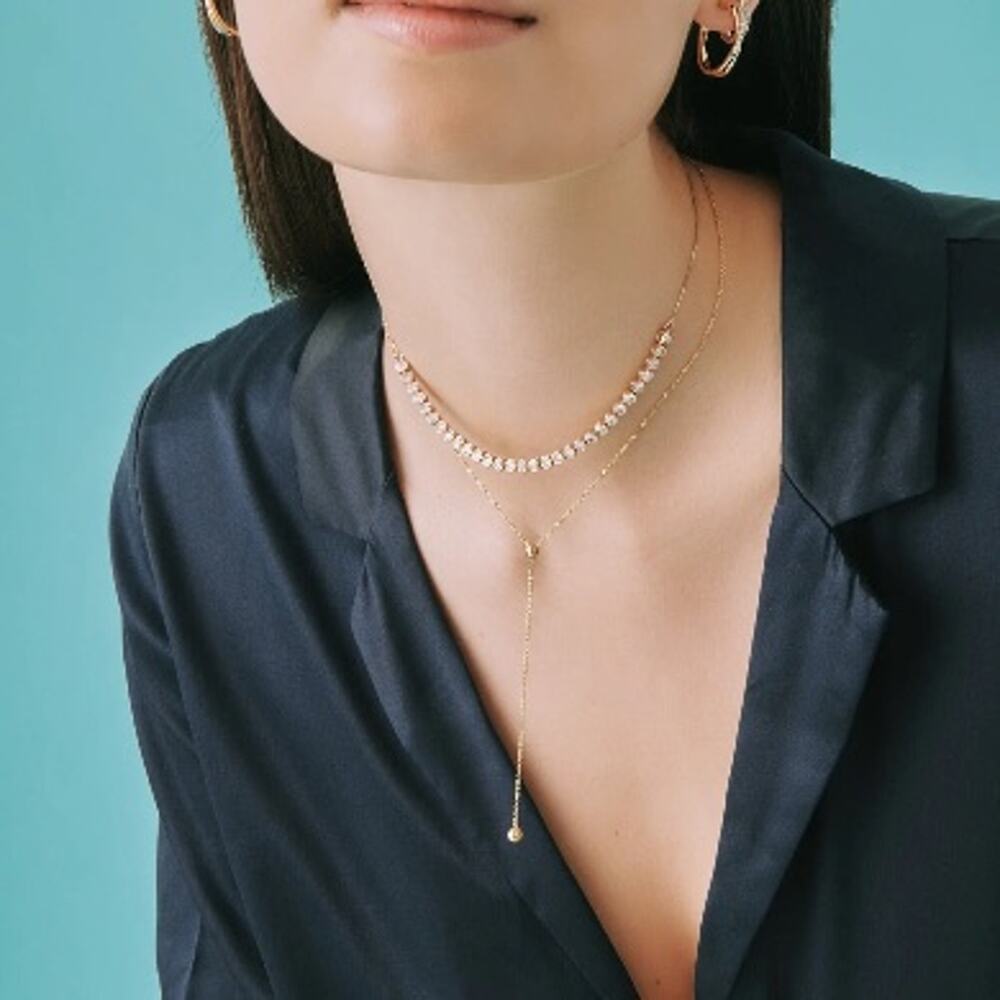 Aurate Gold Ball Lariat Necklace